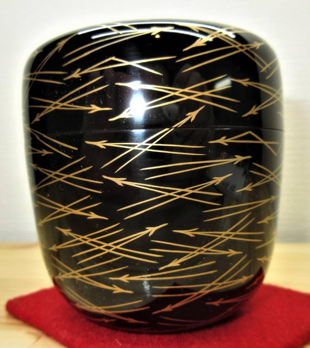 Amazon.co.jp: 茶道具棗大棗山中塗敷松葉蒔絵真塗木製塚本規義共箱入り